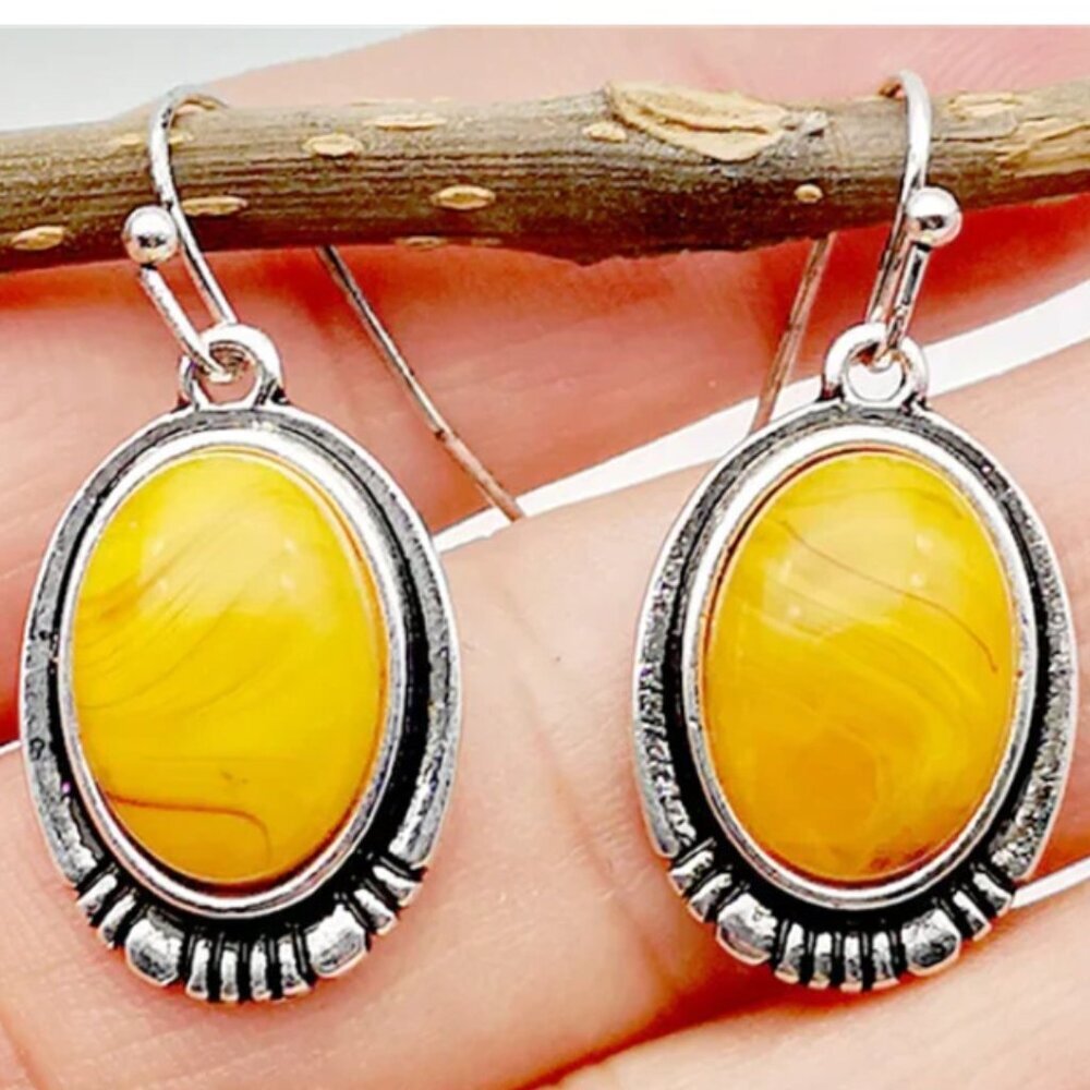 Vintage Yellow Stone Earrings